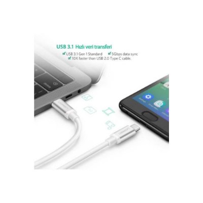 Ugreen Type-C to Type-C 100W Hızlı Şarj ve Data Kablosu 1.5 Metre Outlet
