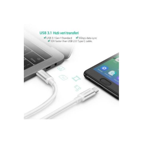 Ugreen Type-C to Type-C 100W Hızlı Şarj ve Data Kablosu 1.5 Metre Outlet
