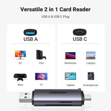 Ugreen Type-C ve USB 3.0 SD TF Kart Okuyucu - Outlet