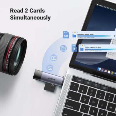 Ugreen Type-C ve USB 3.0 SD TF Kart Okuyucu - Outlet