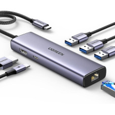 UGREEN USB C Bağlantı İstasyonu, 4K HDMI, Ethernet, PD 100W, 3 USB A 3.0 USB C Hub 5Gbps MacBook Pro/Air, iPad Pro/Air, Surface