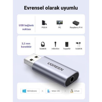 Ugreen USB To 3.5mm Trrs Harici Ses Kartı