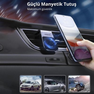 UGREEN Uzun Manyetik Araç İçi Telefon Tutucu, Siyah