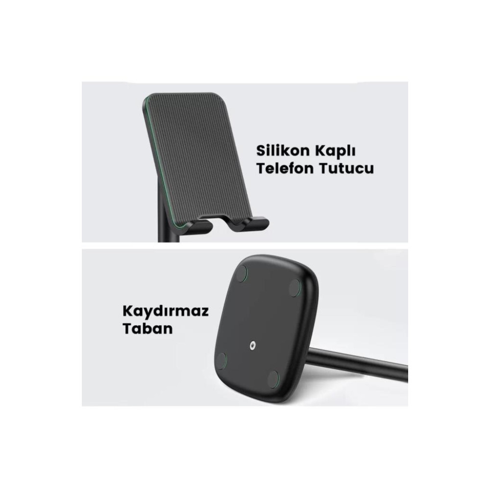 Ugreen Yüksekliği Ayarlanabilir Masaüstü Telefon Standı Siyah Teşhir