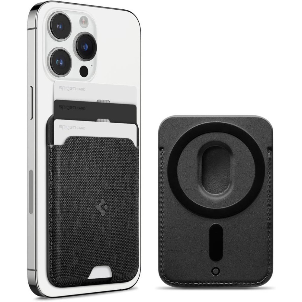 Spigen MagFit iPhone için MagSafe özellikli 3 Kartlı Manyetik Cüzdan Urban Fit Wallet Black - AFA07402 Outlet