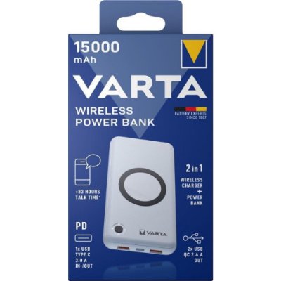 Varta 57908 15000 mAh Hızlı Şarj Kablosuz Powerbank