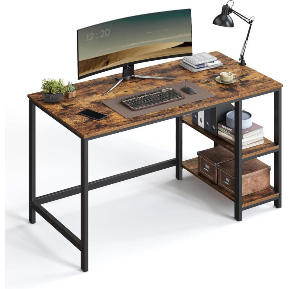 Vasagle Masa, Bilgisayar Masası, PC Masası, Ofis Masası, Ofis, Oturma Odası, Çelik Çerçeve, Endüstriyel Tasarım, Vintage Kahverengi - Siyah LWD47X Outlet