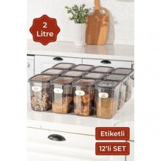 Vienev Beyaz Serigrafi Etiketli 12li Set Peggy Şeffaf K...