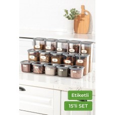 VIENEV 15li Etiketli Foly Kare Erzak Saklama Kabı Seti ...