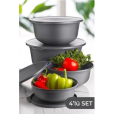 Vienev Tupy Kapaklı Kase 4lü Set Antrasit TYC0025106280...