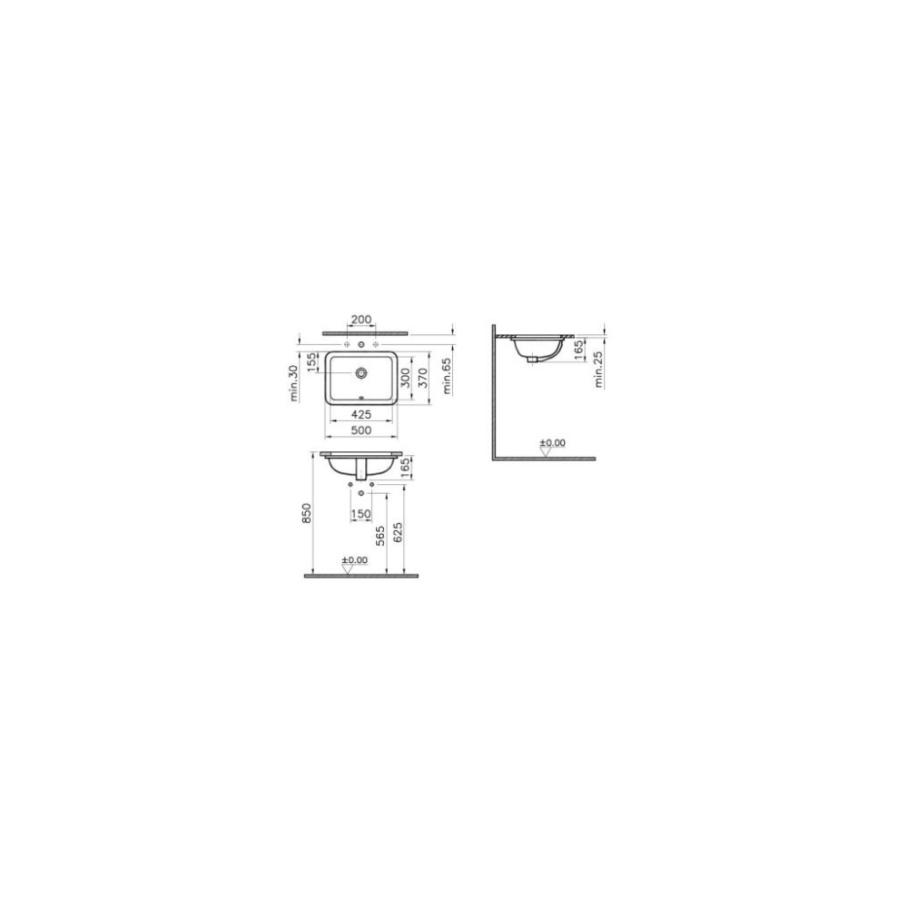VitrA S20 5474B003-0618 43 cm Tezgah Altı Lavabo Outlet