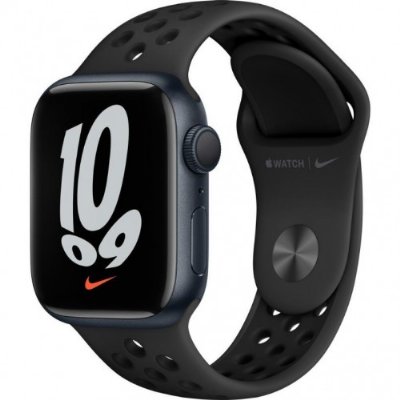 Apple Watch Series 7 Nike GPS 41mm Gece Yarısı Alüminyum Kasa ve Nike Spor Kordon Akıllı Saat