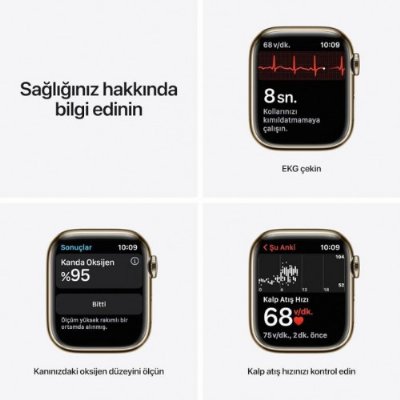 Apple Watch Series 7 GPS + Cellular 41mm Mavi Alüminyum Kasa ve Spor Kordon Akıllı Saat