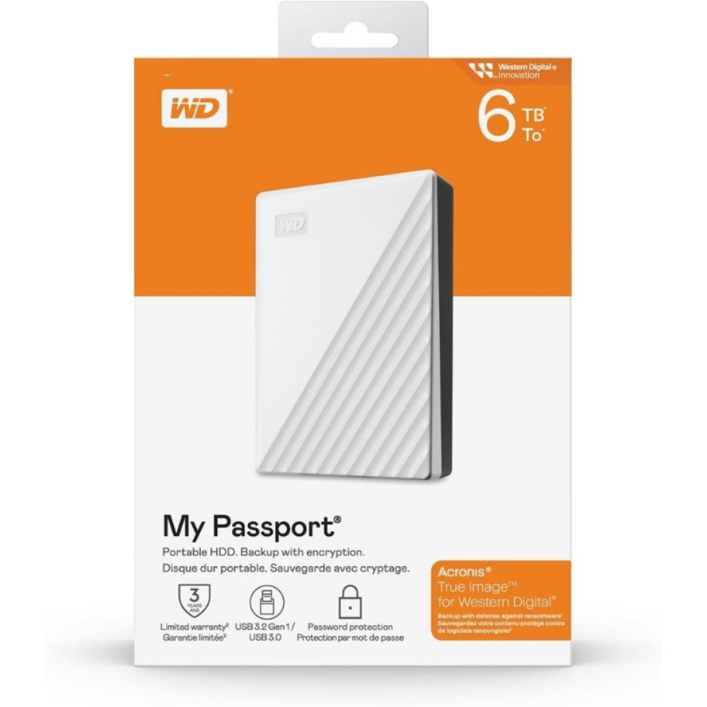 Western Digital My Passport WDBR9S0060BBK USB 3.2 2.5" 6 TB Harici Harddisk Beyaz Outlet