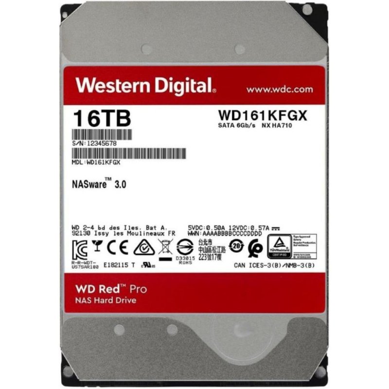Western Digital Red Pro WD161KFGX SATA 3.0 7200 RPM 3.5" 16 TB Harddisk Teşhir