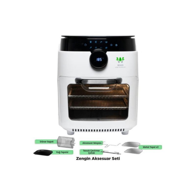 Wiami Airfryer Oven RA-011W 12 lt Beyaz Yağsız Fritöz Teşhir
