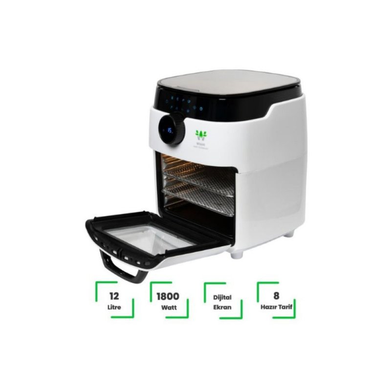 Wiami Airfryer Oven RA-011W 12 lt Beyaz Yağsız Fritöz Teşhir