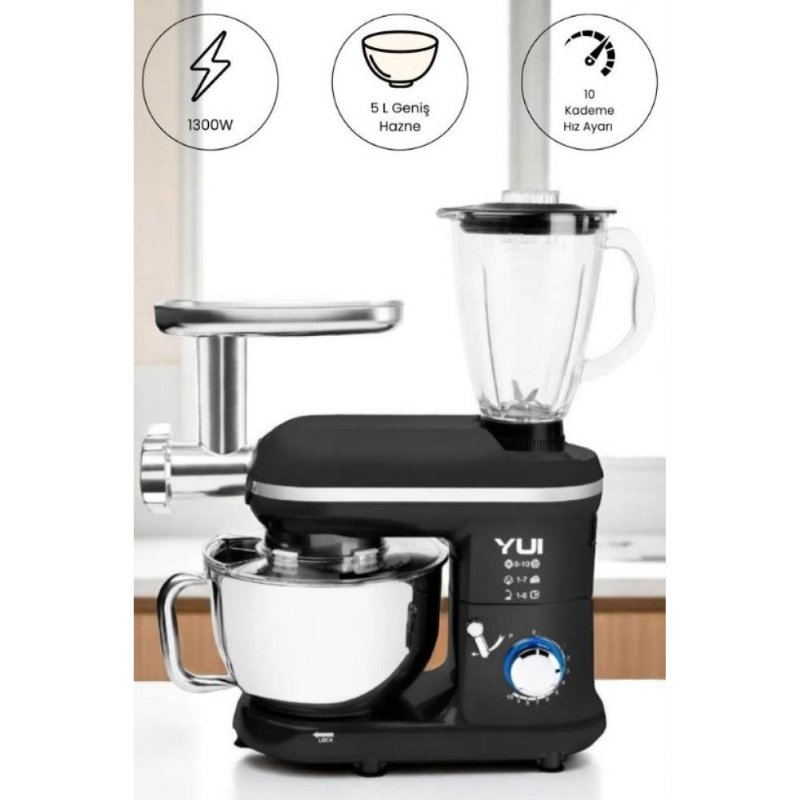 Yui M-120 Multi Fonksiyonel 1300 W 5 lt Siyah Stand Mikser Teşhir