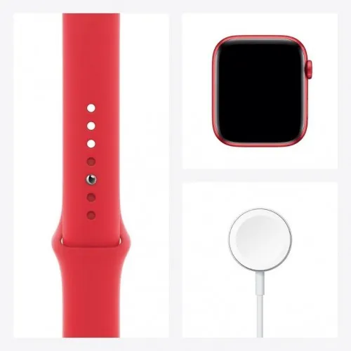 Apple Watch Series 6 GPS 44mm Kırmızı Alüminyum Kasa ve Spor Kordon Akıllı Saat Teşhir