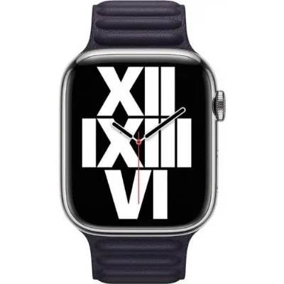 Apple Watch 45 mm Gece Yarısı Baklalı Model Deri Kayış - M/L
