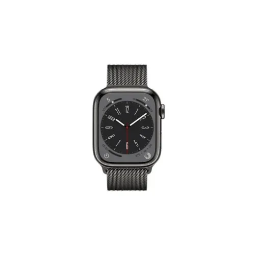 Apple Watch Series 8 GPS + Cellular 41mm Grafit Paslanmaz Çelik Kasa ve Milano Döngüsü Kordon Akıllı Saat