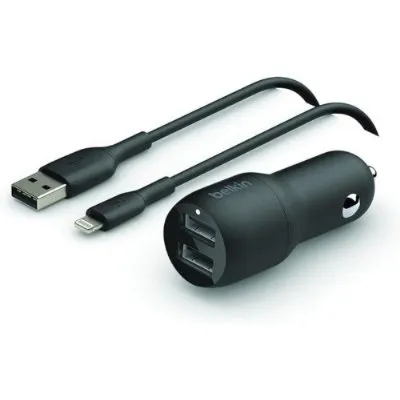 Belkin 24 W USB-Lightning Kablosu dahil Boost Charge Çift Bağlantı Noktalı Araç Şarjı Teşhir