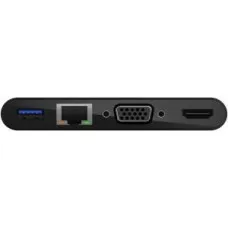 Belkin USB-C Multimedia Adaptörü (VGA, 4K HDMI, USB 3.0, Ethernet Bağlantı Noktalı USB-C Hub) MacBook Pro, iPad Pro, Surface Pro, Chromebook ve daha fazlası için 100 W Doğrudan İletimli Güç Teşhir