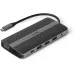 Dark USB 3.1 Gen1 Type C 12 in 1 Ethernet/USB-C & USB-C PD / 2xHDMI / VGA/TF SD Kart Okuyucu / 3xUSB 3.0 / Kulaklık Çoklayıcı - Teşhir