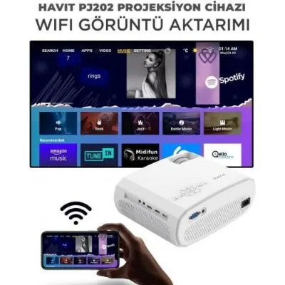 Havit PJ202 220 Lümen Full HD Wi-Fi Projeksiyon Cihazı Teşhir