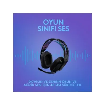 Logitech G335 Siyah Kablolu Mikrofonlu Kulak Üstü Oyuncu Kulaklığı - teşhir
