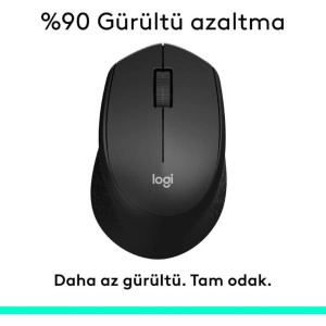 Logitech M330 Silent Plus 910-004909 Siyah Sessiz Optik Kablosuz Mouse- TEŞHİR