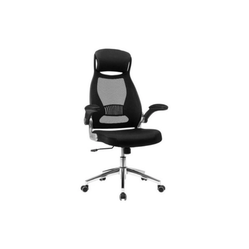 Resim Songmics Ofis Koltuğu, Döner Sandalye, Yönetici Koltuğu, Başlıklı Ofis Döner Koltuğu, Katlanabilir Kolçaklar, Sallanma Fonksiyonu, Siyah Obn86Bk, 64 X 54 X (113-123) Cm Teşhir 