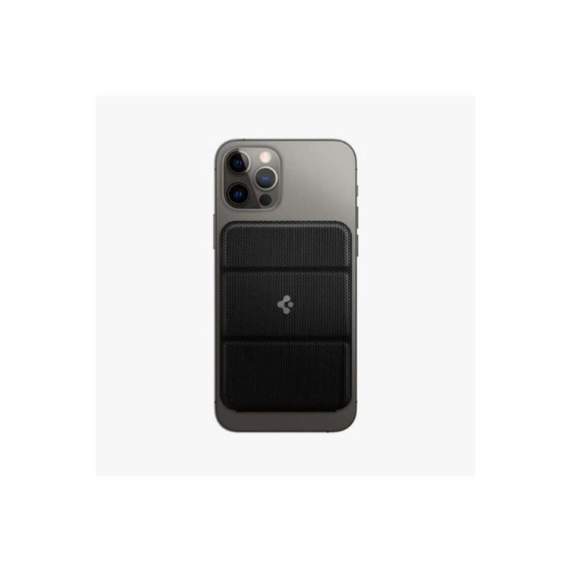 Resim Spigen MagFit iPhone için MagSafe özellikli Kartlı Manyetik Cüzdan Smart Fold Wallet Black - AMP02746 Teşhir 