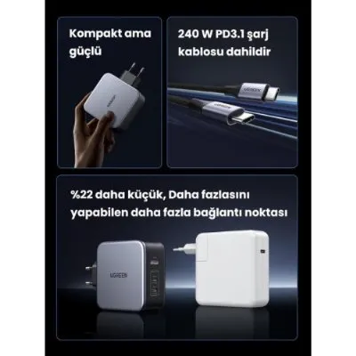 Ugreen Nexode 140 W Type-C Kablolu Şarj Aleti Teşhir