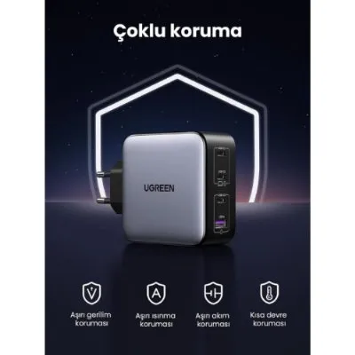 Ugreen Gan X 100 W 4 Port Hızlı Şarj Adaptörü Teşhir