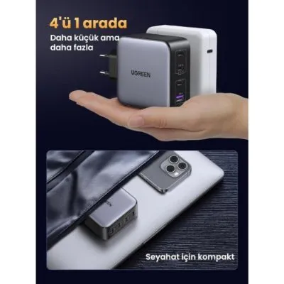 Ugreen Gan X 100 W 4 Port Hızlı Şarj Adaptörü Teşhir