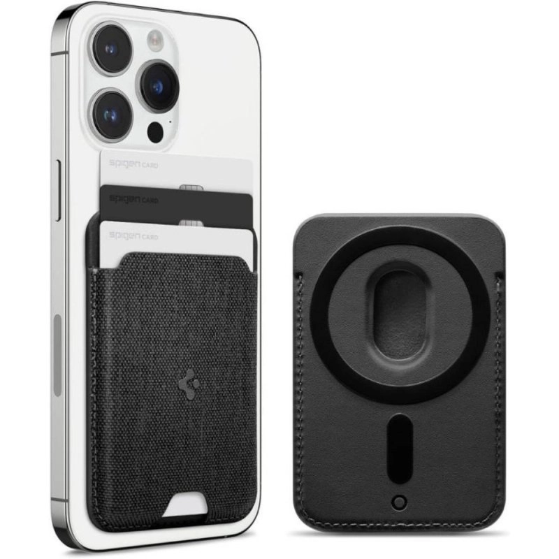 Resim Spigen MagFit iPhone için MagSafe özellikli 3 Kartlı Manyetik Cüzdan Urban Fit Wallet Black - AFA07402 Outlet 