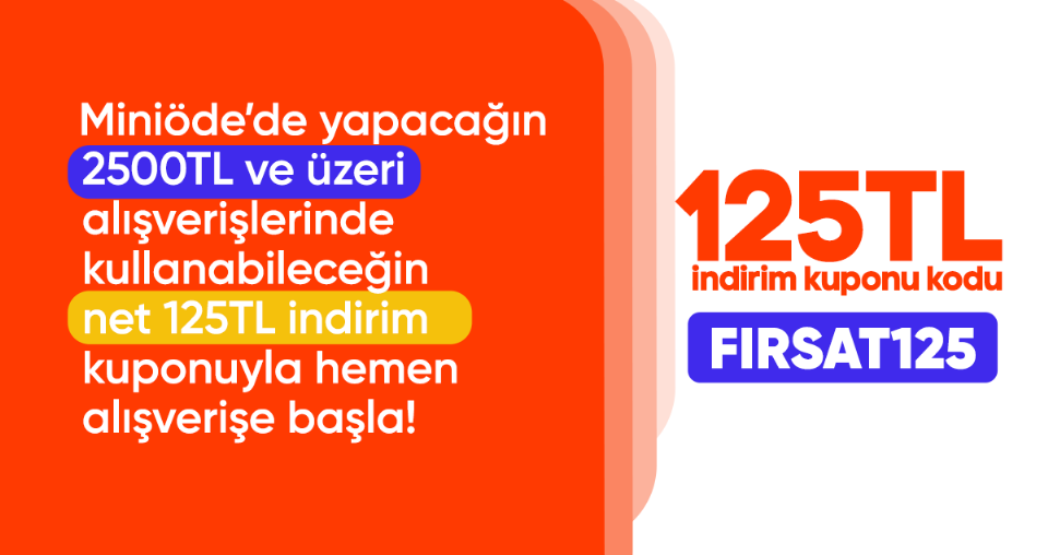 2500Tl'ye Net 125TL İndirim!